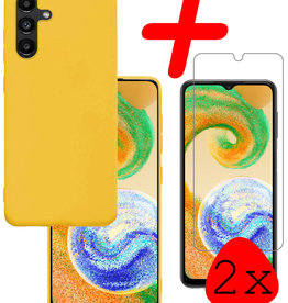 BASEY. BASEY. Samsung Galaxy A04s Hoesje Siliconen Met 2x Screenprotector - Geel