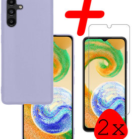 BASEY. BASEY. Samsung Galaxy A04s Hoesje Siliconen Met 2x Screenprotector - Lila