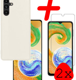 BASEY. BASEY. Samsung Galaxy A04s Hoesje Siliconen Met 2x Screenprotector - Wit