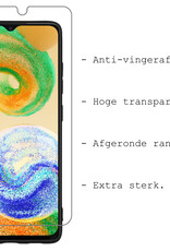 BASEY. Hoes Geschikt voor Samsung A04s Hoesje Siliconen Back Cover Case Met 2x Screenprotector - Hoesje Geschikt voor Samsung Galaxy A04s Hoes Cover Hoesje - Zwart