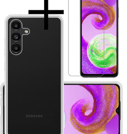 NoXx NoXx Samsung Galaxy A04s Hoesje Siliconen Met Screenprotector - Transparant