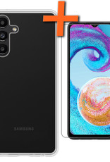 Nomfy Hoesje Geschikt voor Samsung A04s Hoesje Siliconen Cover Case Met Screenprotector - Hoes Geschikt voor Samsung Galaxy A04s Hoes Back Case - Transparant