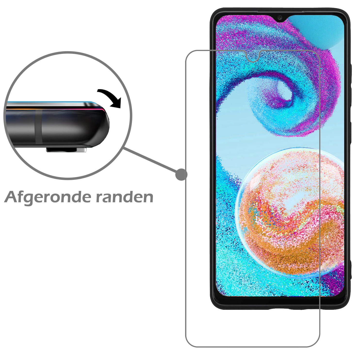 Nomfy Hoesje Geschikt voor Samsung A04s Hoesje Siliconen Cover Case Met Screenprotector - Hoes Geschikt voor Samsung Galaxy A04s Hoes Back Case - Wit