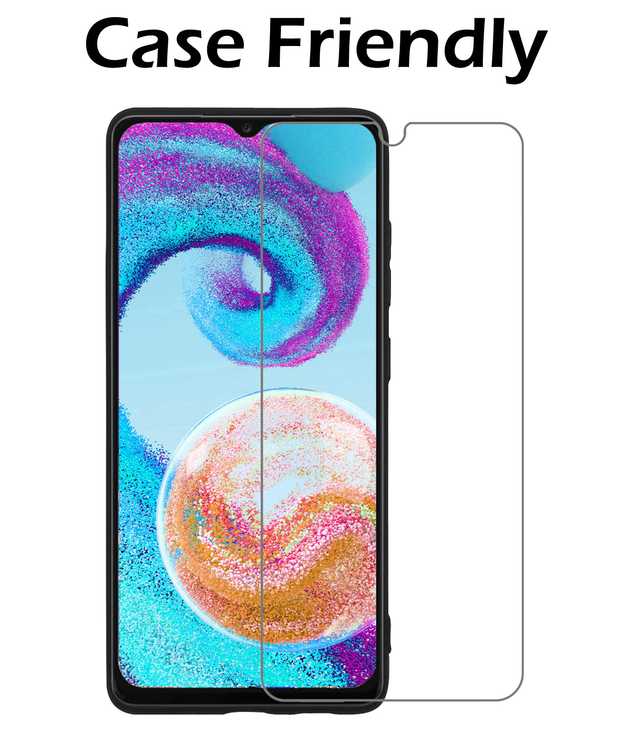 Nomfy Hoesje Geschikt voor Samsung A04s Hoesje Siliconen Cover Case Met Screenprotector - Hoes Geschikt voor Samsung Galaxy A04s Hoes Back Case - Wit