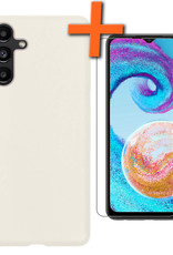 Nomfy Hoesje Geschikt voor Samsung A04s Hoesje Siliconen Cover Case Met Screenprotector - Hoes Geschikt voor Samsung Galaxy A04s Hoes Back Case - Wit