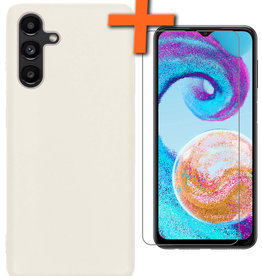 Nomfy Nomfy Samsung Galaxy A04s Hoesje Siliconen Met Screenprotector - Wit