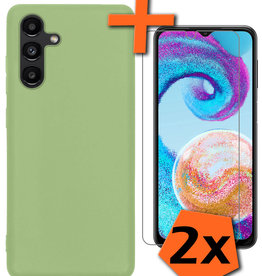 Nomfy Nomfy Samsung Galaxy A04s Hoesje Siliconen Met 2x Screenprotector - Groen
