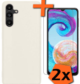 Nomfy Nomfy Samsung Galaxy A04s Hoesje Siliconen Met 2x Screenprotector - Wit