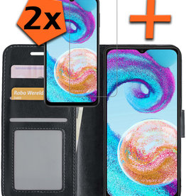 Nomfy Nomfy Samsung Galaxy A04s Hoesje Bookcase Zwart Met 2x Screenprotector