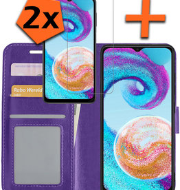 Nomfy Nomfy Samsung Galaxy A04s Hoesje Bookcase Paars Met 2x Screenprotector