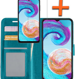 Nomfy Nomfy Samsung Galaxy A04s Hoesje Bookcase Turquoise Met Screenprotector