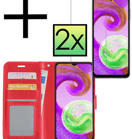 NoXx NoXx Samsung Galaxy A04s Hoesje Bookcase Rood Met 2x Screenprotector