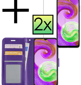 NoXx NoXx Samsung Galaxy A04s Hoesje Bookcase Paars Met 2x Screenprotector