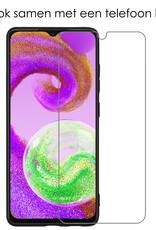 NoXx Samsung Galaxy A04s Hoesje Book Case Hoes Flip Cover Bookcase 2x Met Screenprotector - Bruin