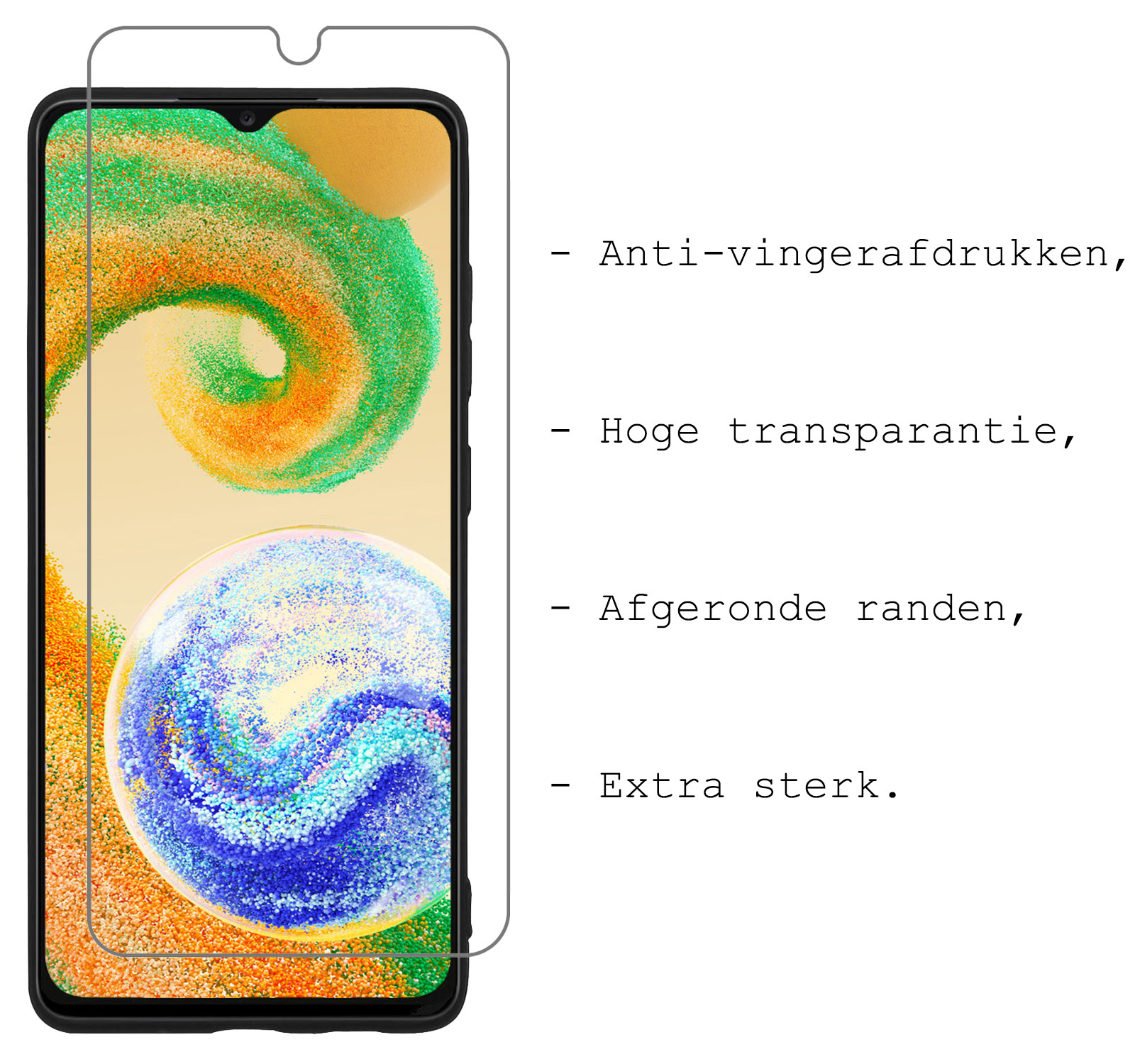 BASEY. Hoes Geschikt voor Samsung A04s Hoesje Bookcase Hoes Flip Case Book Cover Met 2x Screenprotector - Hoesje Geschikt voor Samsung Galaxy A04s Hoes Book Case Hoesje - Wit