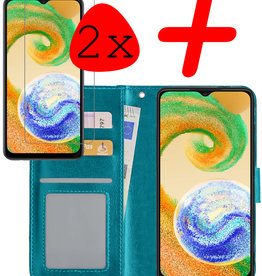 BASEY. BASEY. Samsung Galaxy A04s Hoesje Bookcase Turquoise Met 2x Screenprotector