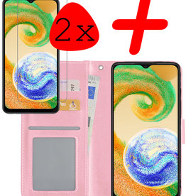 BASEY. BASEY. Samsung Galaxy A04s Hoesje Bookcase Lichtroze Met 2x Screenprotector