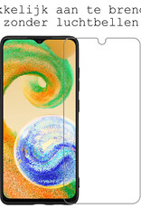 BASEY. Hoes Geschikt voor Samsung A04s Hoesje Bookcase Hoes Flip Case Book Cover Met Screenprotector - Hoesje Geschikt voor Samsung Galaxy A04s Hoes Book Case Hoesje - Zwart