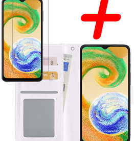 BASEY. BASEY. Samsung Galaxy A04s Hoesje Bookcase Wit Met Screenprotector