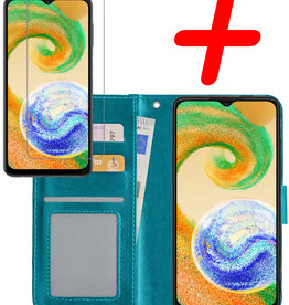 BASEY. BASEY. Samsung Galaxy A04s Hoesje Bookcase Turquoise Met Screenprotector