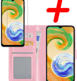 BASEY. BASEY. Samsung Galaxy A04s Hoesje Bookcase Lichtroze Met Screenprotector