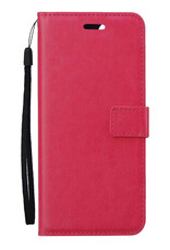 Nomfy Hoesje Geschikt voor Samsung A04s Hoes Bookcase Flipcase Book Cover - Hoes Geschikt voor Samsung Galaxy A04s Hoesje Book Case - Donkerroze