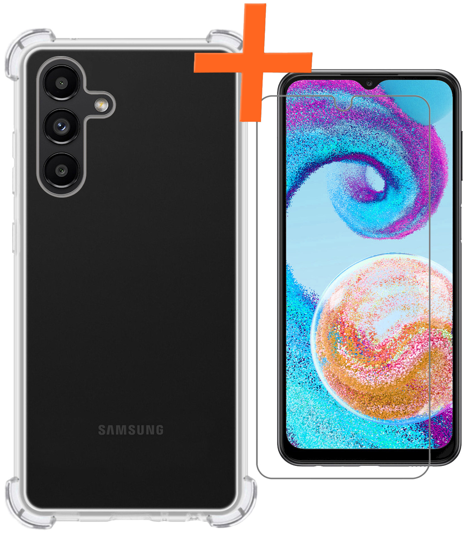 Nomfy Hoesje Geschikt voor Samsung A04s Hoesje Shock Proof Cover Case Shockproof Met Screenprotector - Hoes Geschikt voor Samsung Galaxy A04s Hoes Siliconen Back Case - Transparant