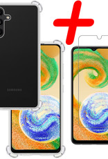 BASEY. Hoes Geschikt voor Samsung A04s Hoesje Shock Proof Case Hoes Siliconen Met Screenprotector - Hoesje Geschikt voor Samsung Galaxy A04s Hoes Cover Shockproof - Transparant