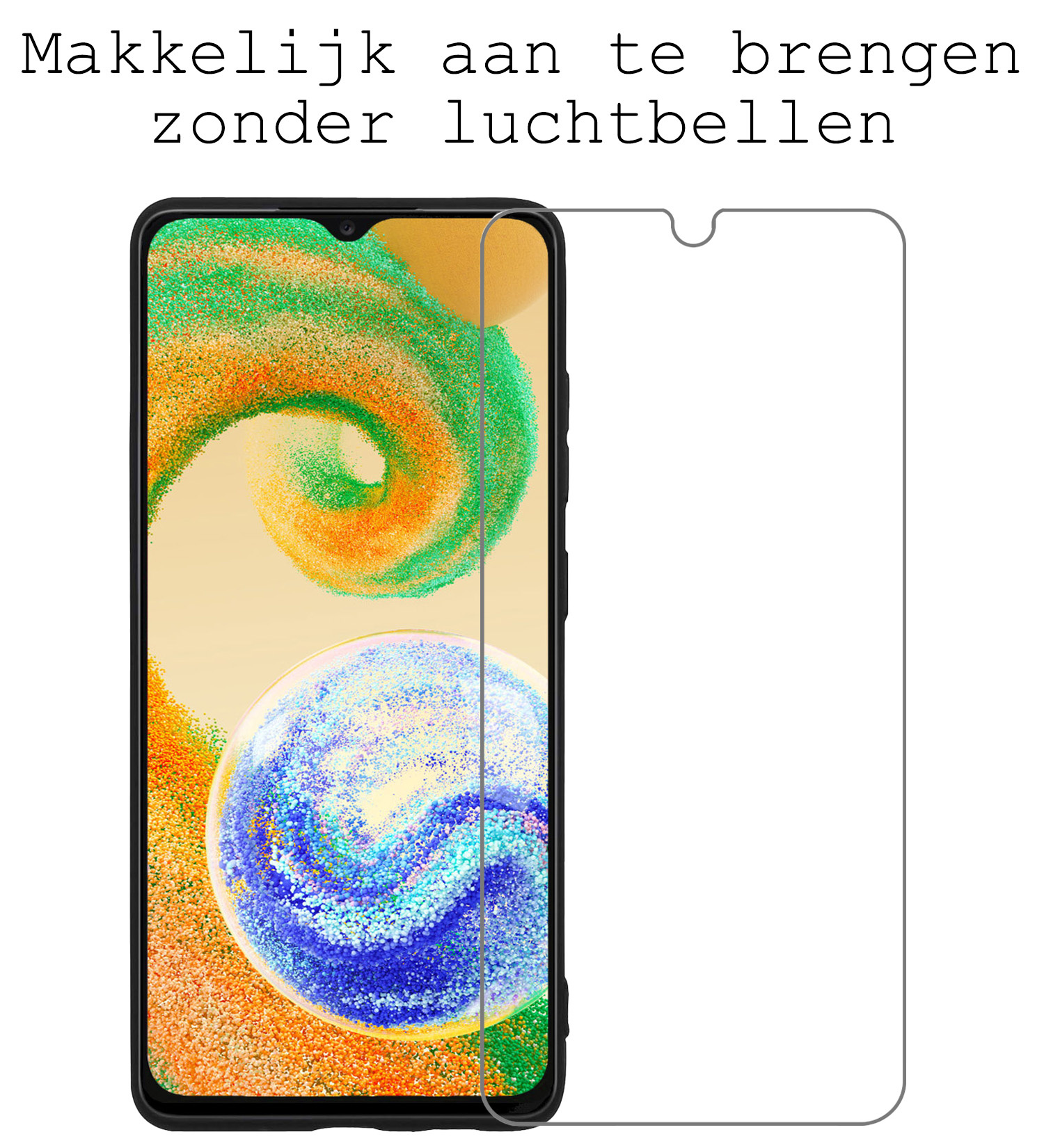 BASEY. Hoes Geschikt voor Samsung A04s Hoesje Shock Proof Case Hoes Siliconen Met Screenprotector - Hoesje Geschikt voor Samsung Galaxy A04s Hoes Cover Shockproof - Transparant