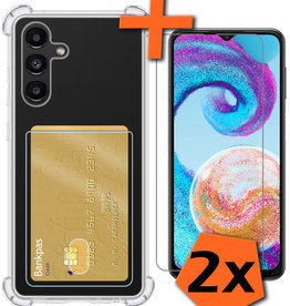 Nomfy Samsung Galaxy A04s Hoesje Pashouder Met 2x Screenprotector