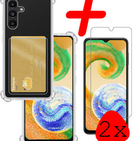 BASEY. Samsung Galaxy A04s Hoesje Pashouder Met 2x Screenprotector