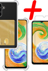 BASEY. Hoes Geschikt voor Samsung A04s Hoesje Shock Proof Case Hoes Met Screenprotector - Hoesje Geschikt voor Samsung Galaxy A04s Hoes Cover Shockproof - Transparant