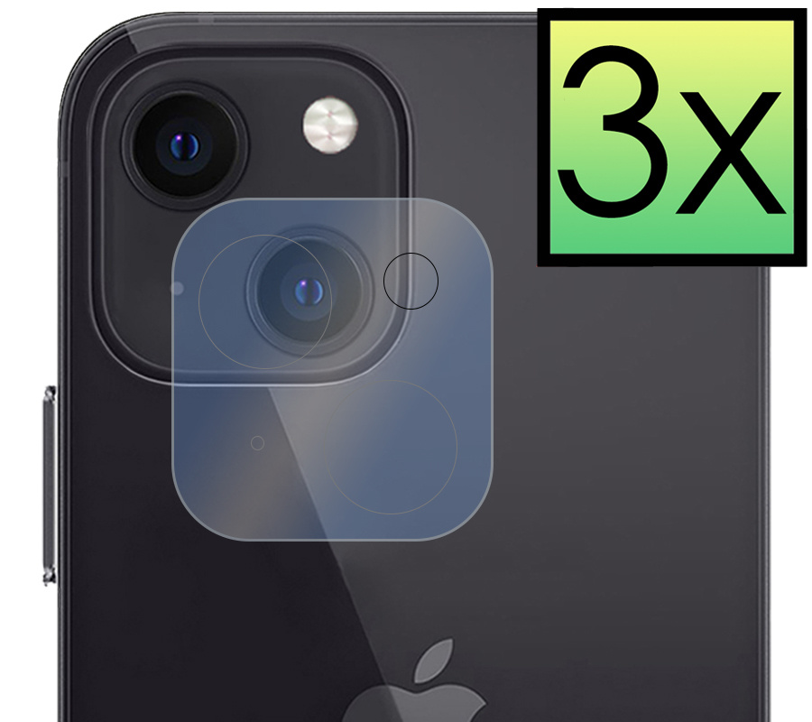 NoXx Screenprotector Geschikt voor iPhone 13 Camera Screenprotector Gehard Glas - Screenprotector Geschikt voor iPhone 13 Screenprotector Camera Tempered Glass - 3x