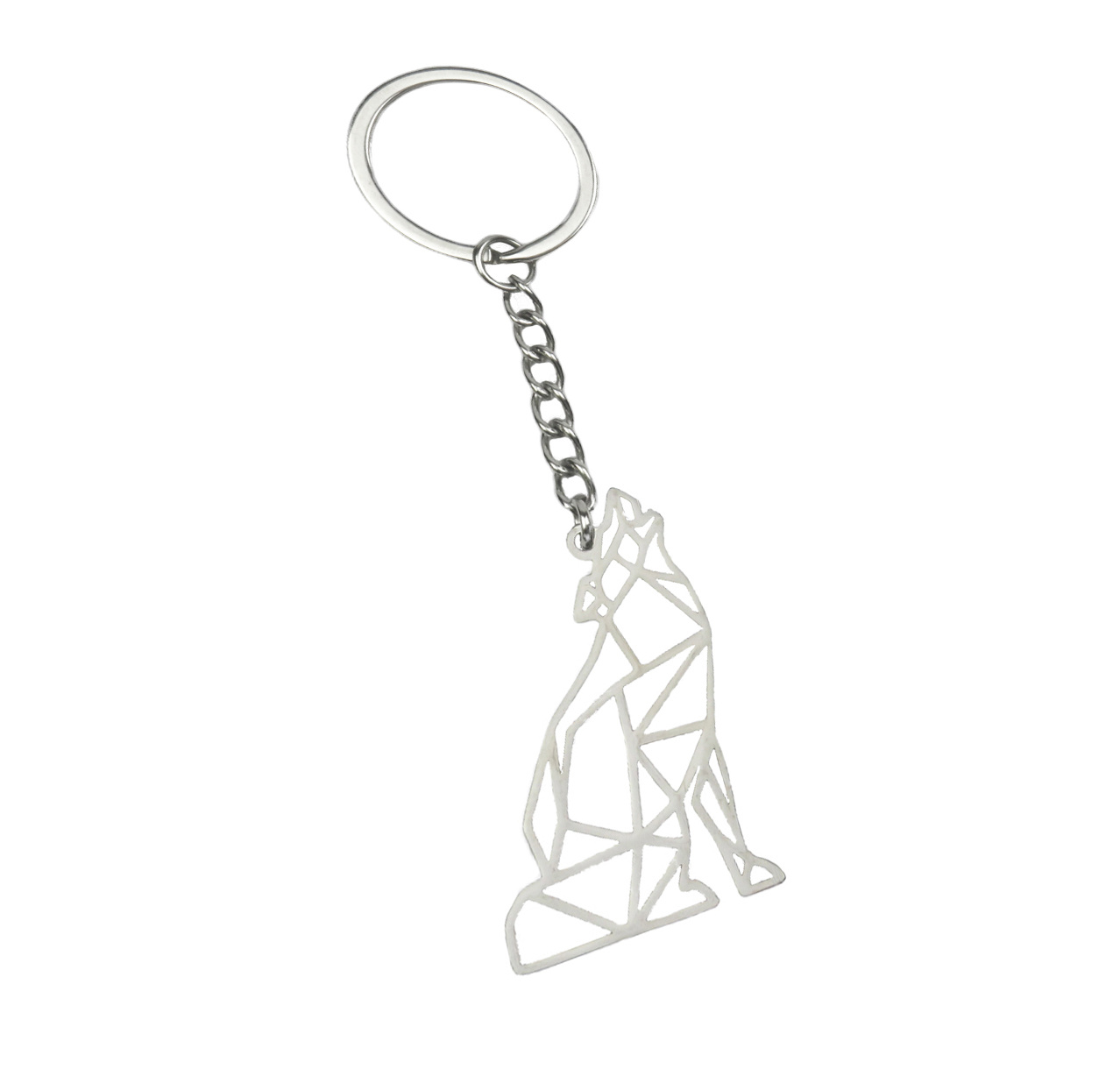 Nomfy Metalen Sleutelhanger Geometrisch Patroon Sleutelhanger Dier - Wolf