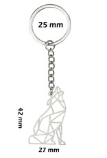Nomfy Metalen Sleutelhanger Geometrisch Patroon Sleutelhanger Dier - Wolf