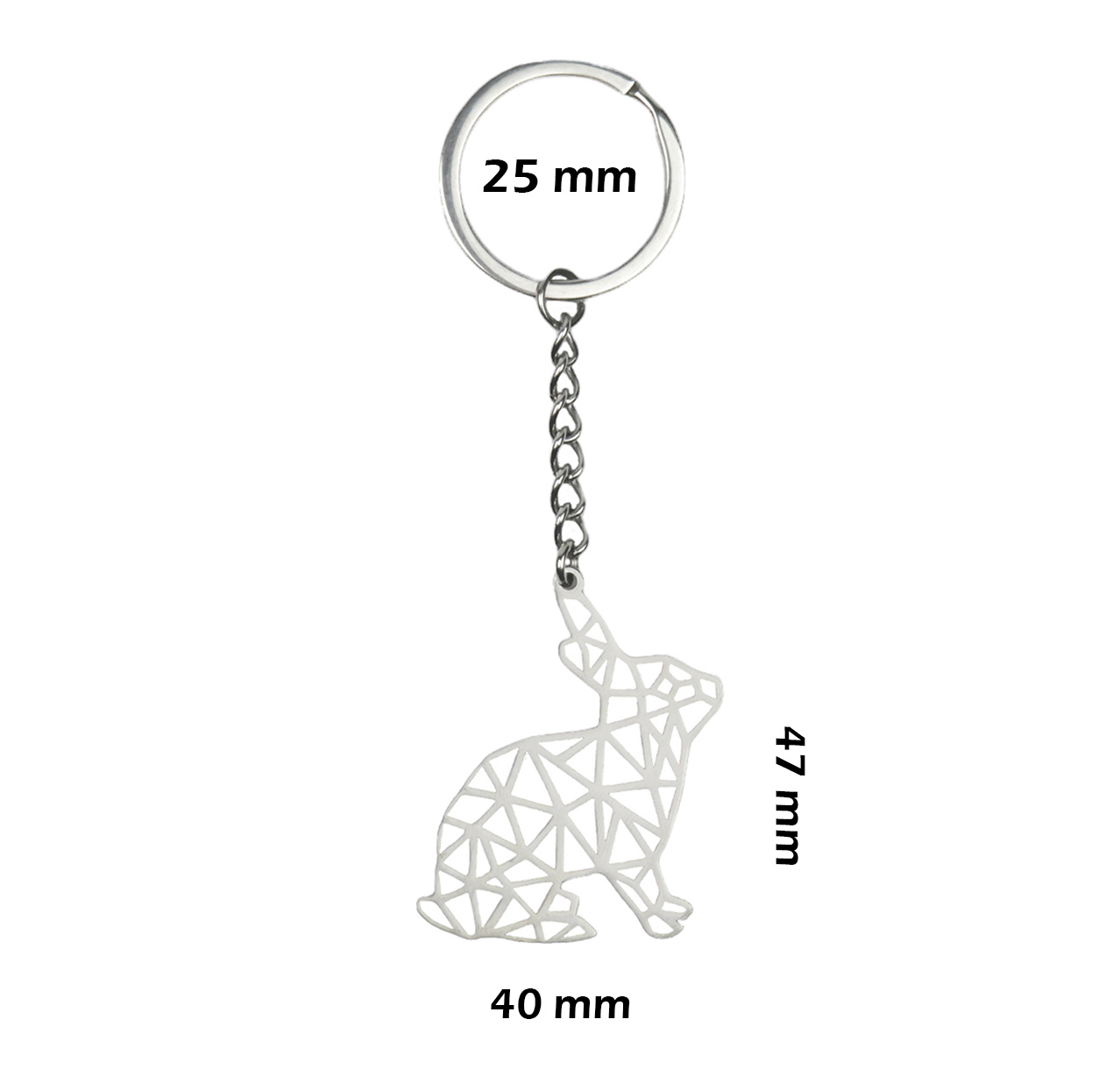 Nomfy Metalen Sleutelhanger Geometrisch Patroon Sleutelhanger Dier - Konijn