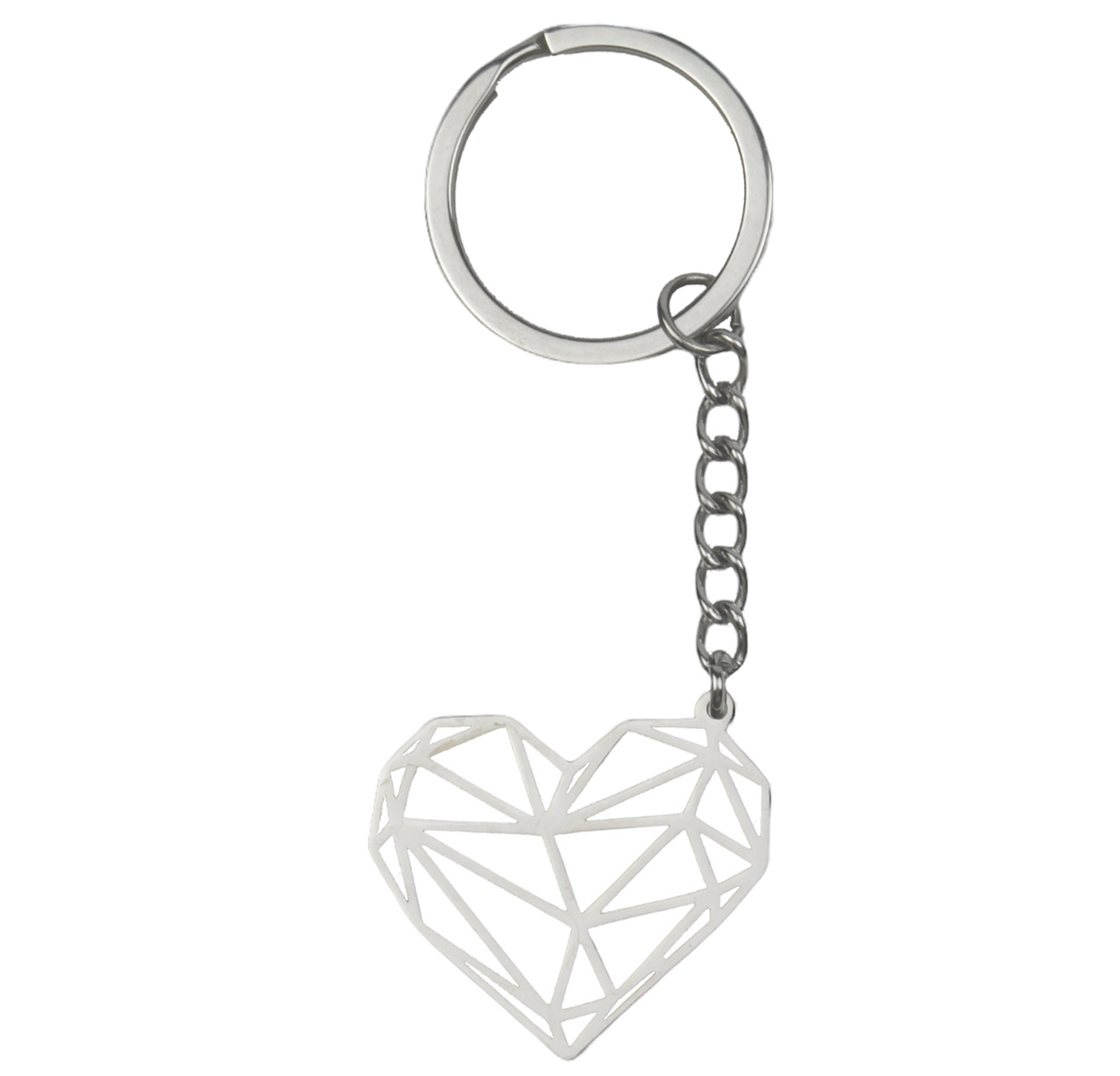 NoXx Sleutelhanger Patroon Sleutel Hanger Metaal Patroon Geometrisch - Hart