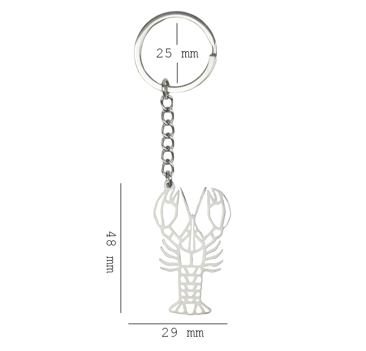 BASEY. Sleutelhanger Patroon Metalen Sleutelhanger Geometrisch - Kreeft
