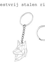 BASEY. Sleutelhanger Patroon Metalen Sleutelhanger Geometrisch - Hond