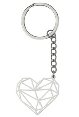 BASEY. Sleutelhanger Patroon Metalen Sleutelhanger Geometrisch - Hart
