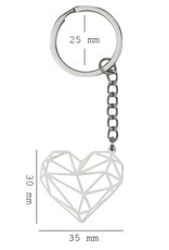 BASEY. Sleutelhanger Patroon Metalen Sleutelhanger Geometrisch - Hart