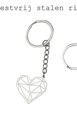 BASEY. Sleutelhanger Patroon Metalen Sleutelhanger Geometrisch - Hart
