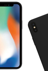 BASEY. Hoes Geschikt voor iPhone X Hoesje Siliconen Back Cover Case - Hoesje Geschikt voor iPhone X Hoes Cover Hoesje - Zwart - 2 Stuks