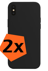 Nomfy Hoesje Geschikt voor iPhone X Hoesje Siliconen Cover Case - Hoes Geschikt voor iPhone X Hoes Back Case - 2-PACK - Zwart