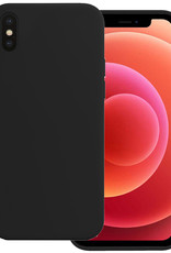BASEY. Hoes Geschikt voor iPhone Xs Hoesje Siliconen Back Cover Case - Hoesje Geschikt voor iPhone Xs Hoes Cover Hoesje - Zwart