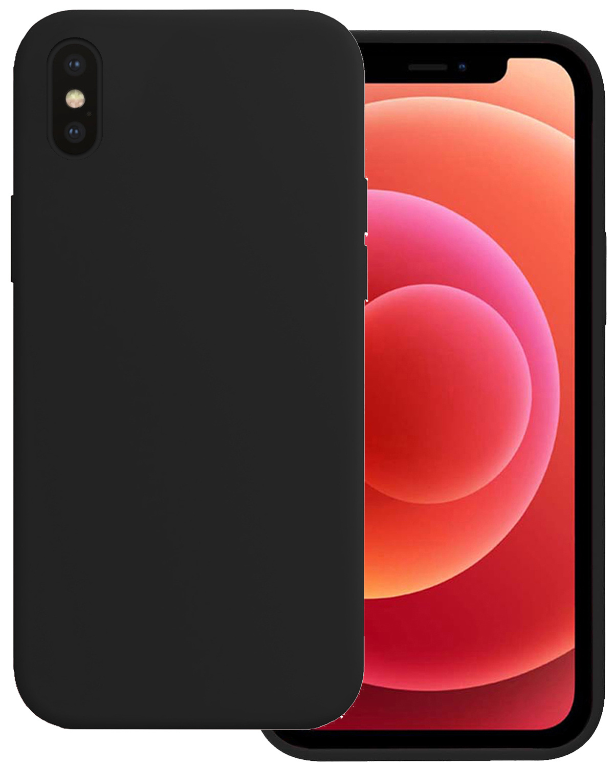 BASEY. Hoes Geschikt voor iPhone Xs Hoesje Siliconen Back Cover Case - Hoesje Geschikt voor iPhone Xs Hoes Cover Hoesje - Zwart
