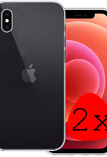 BASEY. Hoes Geschikt voor iPhone Xs Hoesje Siliconen Back Cover Case - Hoesje Geschikt voor iPhone Xs Hoes Cover Hoesje - Transparant - 2 Stuks