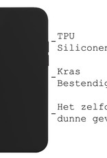 BASEY. Hoes Geschikt voor iPhone Xs Hoesje Siliconen Back Cover Case - Hoesje Geschikt voor iPhone Xs Hoes Cover Hoesje - Zwart - 2 Stuks