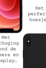BASEY. Hoes Geschikt voor iPhone Xs Hoesje Siliconen Back Cover Case - Hoesje Geschikt voor iPhone Xs Hoes Cover Hoesje - Zwart - 2 Stuks