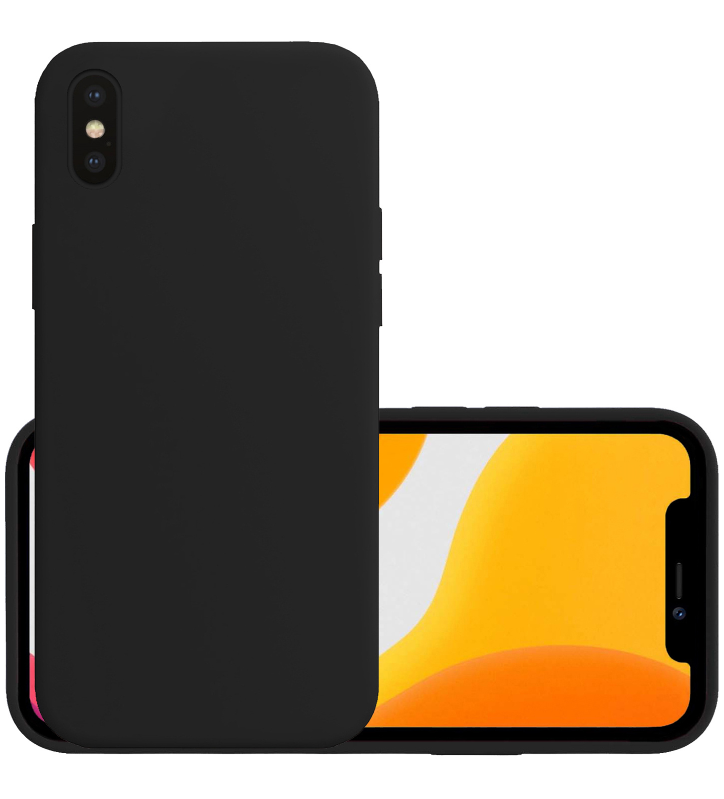 NoXx Hoes Geschikt voor iPhone Xs Max Hoesje Cover Siliconen Back Case Hoes - Zwart